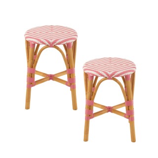 Tabourets parisiens avec assise tressee lot de 2 montmartre