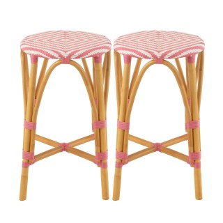 Tabourets de bar parisiens assise tressee lot de 2 montmartre