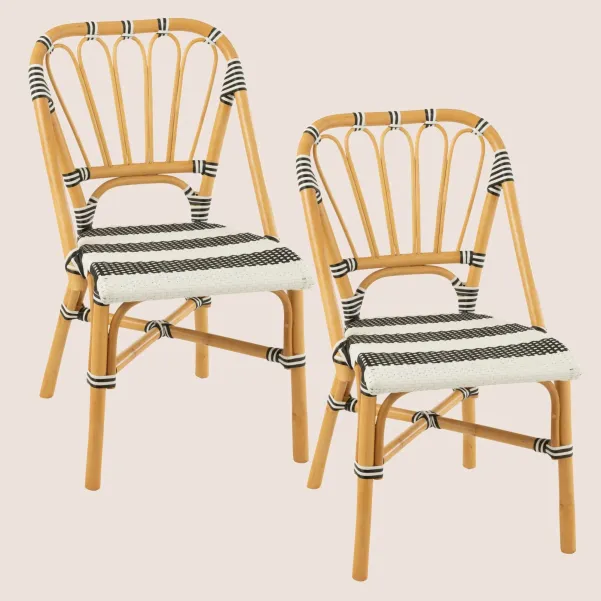 Chaises parisiennes tressées rayures (lot de 2) MONTMARTRE - HELLIN