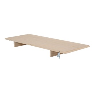 Table ronde extensible chêne blanchi 4/6 places D115 pieds fuseau avec 1 allonge VICTORIA - HELLIN