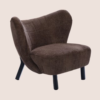 Fauteuil crapaud pieds métal et velours GASPARD - HELLIN