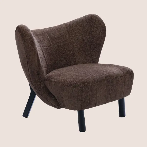 Fauteuil crapaud pieds métal et velours GASPARD - HELLIN