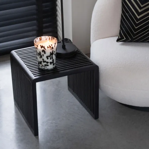 Table basse gigogne carrée en teck recyclé L50 (set de 2) -HELLIN