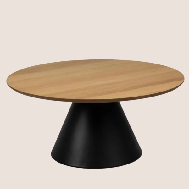 Table basse ronde en bois et métal D65  GIROLLE - HELLIN