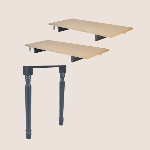 Paire d'allonges et de pieds pour table extensible | Hellin