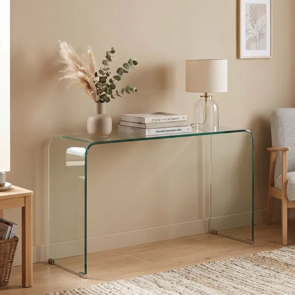 Console d'entrée design contemporain en verre L125 IDORA - HELLIN