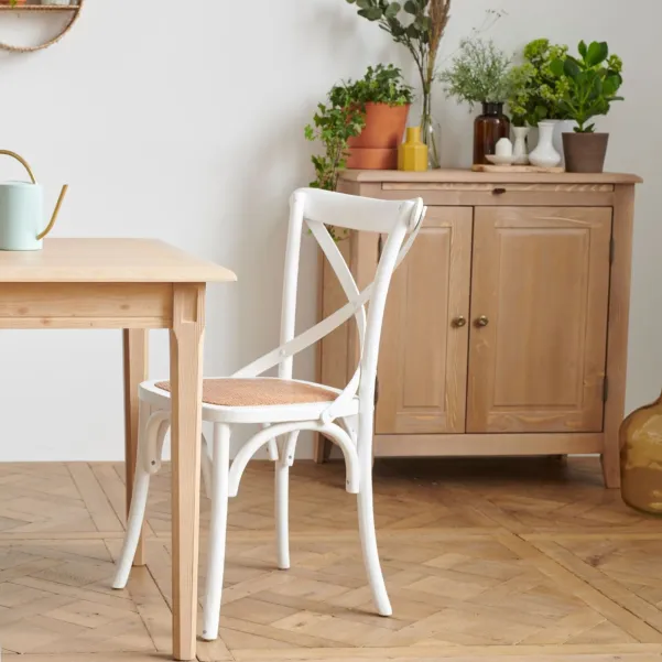 Chaise bistrot bois et rotin : modèle Estaminet - Hellin