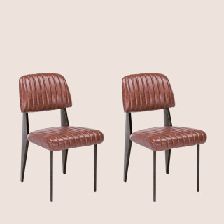 Chaise simili et piétement métal : style industriel / Clark | Hellin