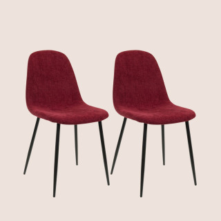 Lot de 2 chaises avec pieds en métal et assise en tissu ZELIE - HELLIN