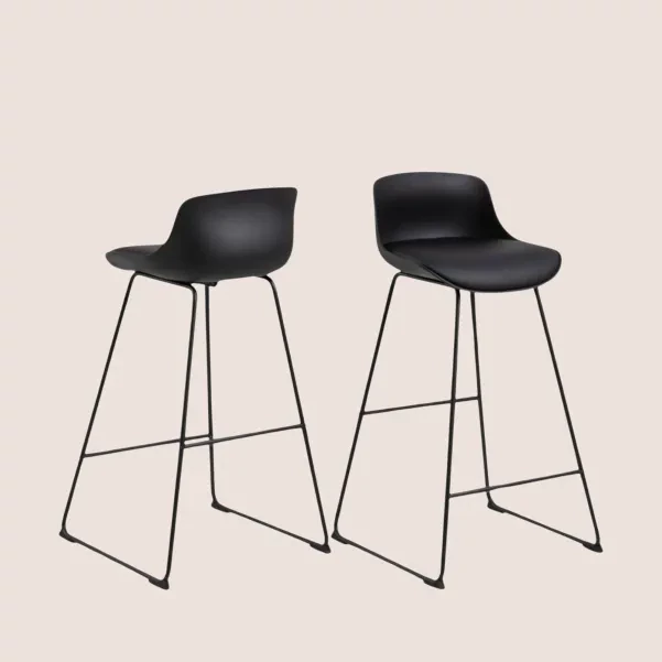 Tabourets de bar en métal et simili (lot de 2) LILIAN - HELLIN