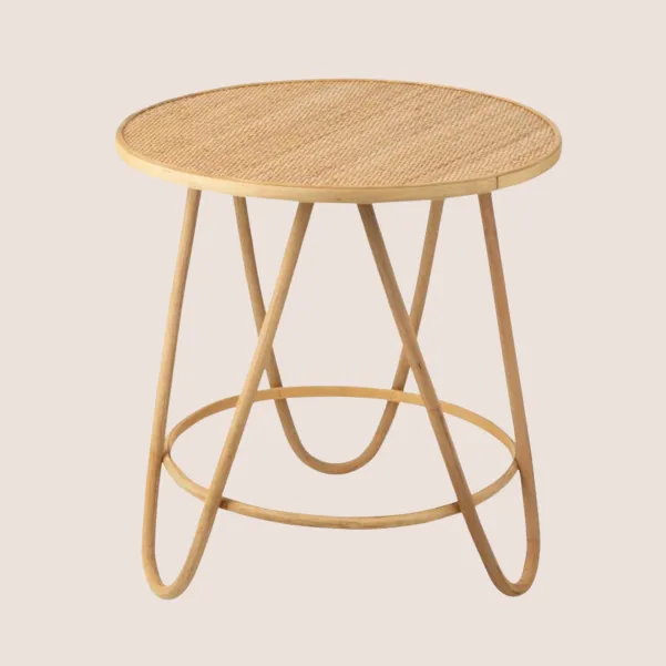 Table basse ronde en rotin naturel D60 TARO - HELLIN