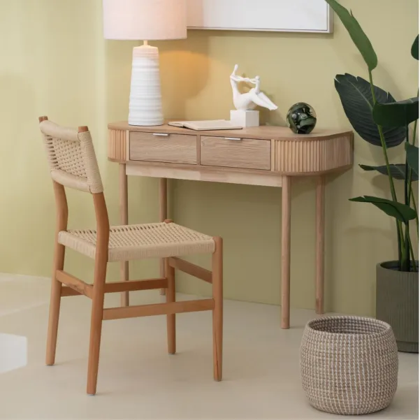 Console en bois naturel 2 tiroirs ORIGAMI - HELLIN