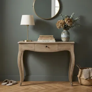 Console classique en bois de manguier 1 tiroir L100 GRACE - HELLIN