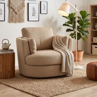 Fauteuil pivotant en tissu ANGEL - HELLIN
