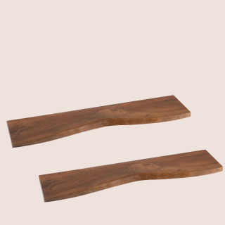 Etagère murale rectangulaire en bois d'acacia L115 (lot de 2) EDGAR - HELLIN