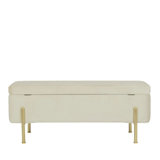 Banc coffre 2 places en velours et piétement or NINA - HELLIN