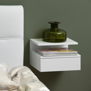 Chevet suspendu en bois 1 tiroir 1 niche - Hellin