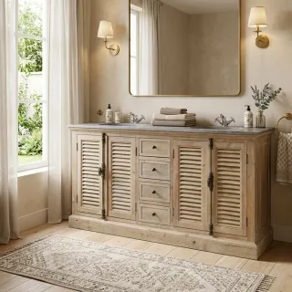 Meuble double vasque au style exotique | Hellin