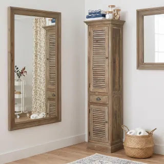 Colonne de salle de bain en bois avec portes persiennes HANOÏ - Hellin