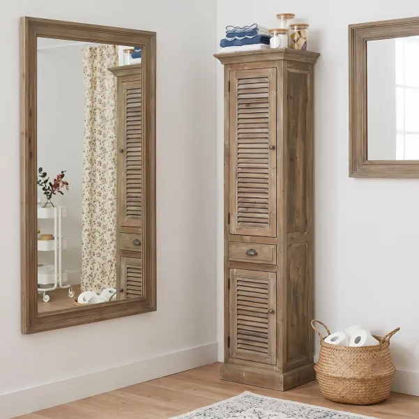Colonne de salle de bain en bois avec portes persiennes HANOÏ - Hellin