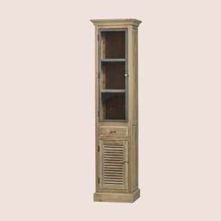 Colonne de salle de bain en bois avec porte vitrée gauche HANOÏ - HELLIN
