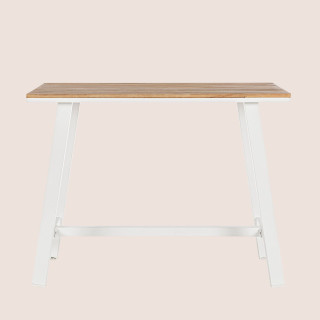 Table bar de jardin en métal blanc L131 BAYONNE - HELLIN