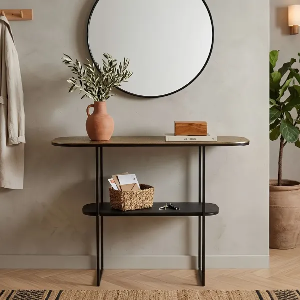 Console rectangulaire en fonte double plateau L116 MILES - HELLIN