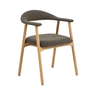Lot de 2 chaises nordiques en chêne Bouclette taupe ELYA - HELLIN