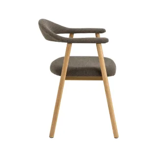 Lot de 2 chaises nordiques en chêne Bouclette taupe ELYA - HELLIN