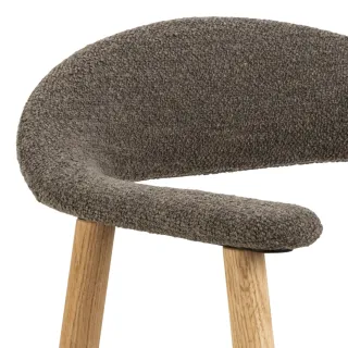 Lot de 2 chaises nordiques en chêne Bouclette taupe ELYA - HELLIN