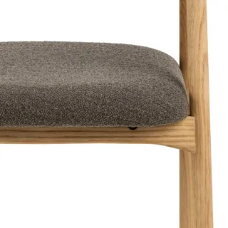 Lot de 2 chaises nordiques en chêne Bouclette taupe ELYA - HELLIN