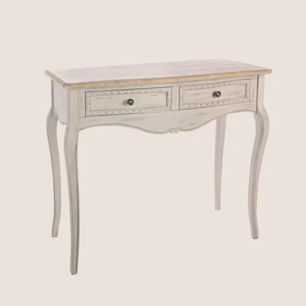 Console équipée de 2 tiroirs bois - HELLIN