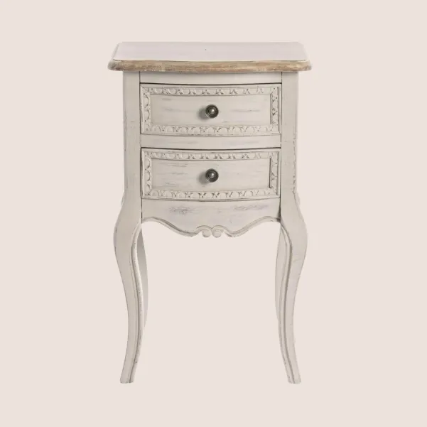 Table de nuit 2 tiroirs en bois - HELLIN
