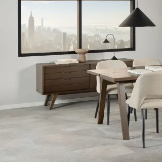Buffet bas scandinave en chêne fumé 4 tiroirs 1 porte L160 ALISIA - HELLIN