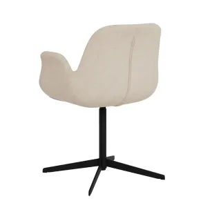 Fauteuil de salle à manger pivotant à accoudoirs beige clair BETINA - HELLIN