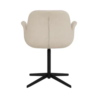Fauteuil de salle à manger pivotant à accoudoirs beige clair BETINA - HELLIN