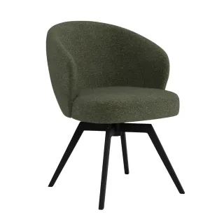 Chaise de salle à manger pivotante en métal et tissu LENA - HELLIN