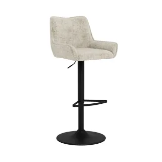 Tabourets de bar réglables en tissu beige (lot de 2) ELIO - HELLIN