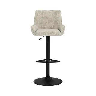 Tabourets de bar réglables en tissu beige (lot de 2) ELIO - HELLIN