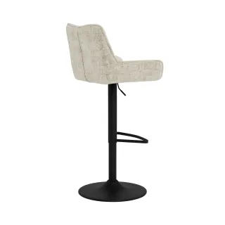Tabourets de bar réglables en tissu beige (lot de 2) ELIO - HELLIN