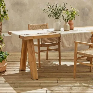 Table indoor/outdoor rectangulaire en teck L240 10 places ARONE - HELLIN