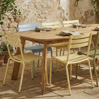 Table indoor/outdoor rectangulaire en teck L240 10 places CALVI - HELLIN