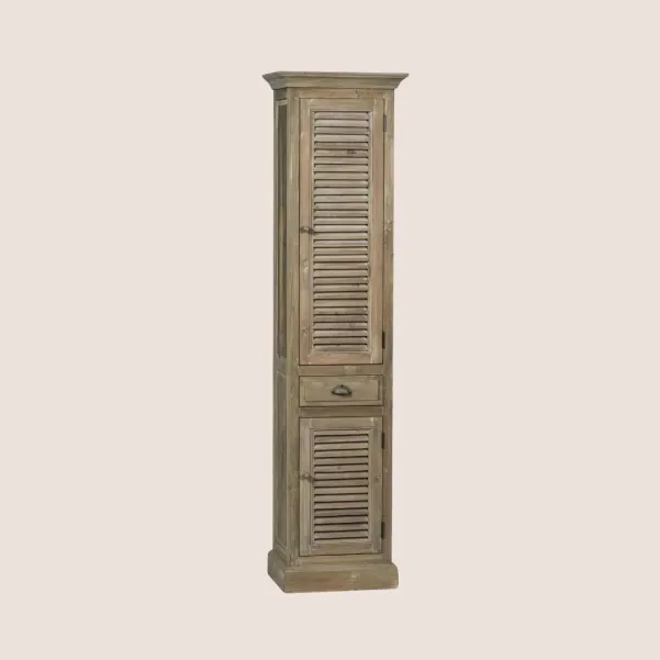 Colonne de salle de bain en bois avec porte en bois droite HANOÏ - HELLIN