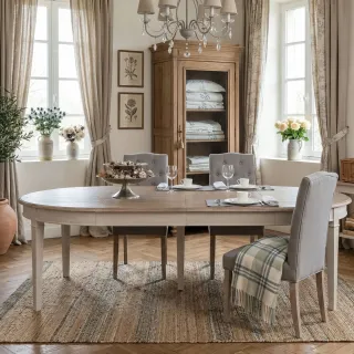 Table extensible en bois massif pouvant accueillir jusqu'à 14 personnes