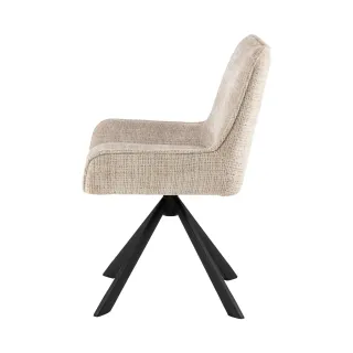 Fauteuil de salle à manger pivotant en tissu beige (lot de 2) ELIO - HELLIN