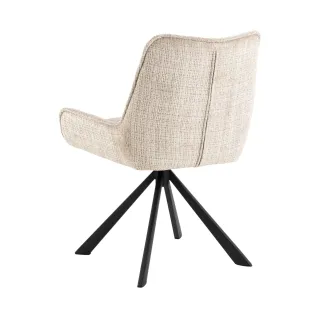 Fauteuil de salle à manger pivotant en tissu beige (lot de 2) ELIO - HELLIN