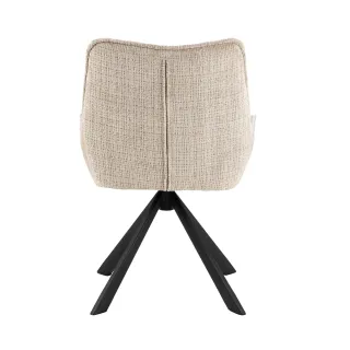 Fauteuil de salle à manger pivotant en tissu beige (lot de 2) ELIO - HELLIN