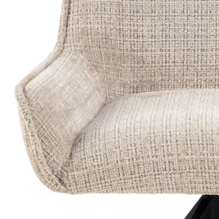 Fauteuil de salle à manger pivotant en tissu beige (lot de 2) ELIO - HELLIN