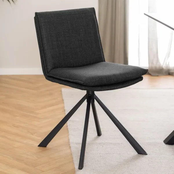 Chaise pivotante contemporaine de salle à manger en tissu KELLY - HELLIN