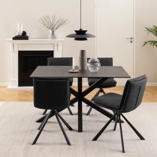 Chaise pivotante contemporaine de salle à manger en tissu KELLY - HELLIN